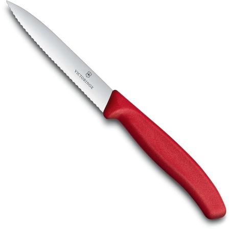 Swiss Army Brands 2024 Kitchen Swiss Classic Paring 4In Serrated, Spear Point Blade, 5/8In Width At Handle Red VIC-6.7731